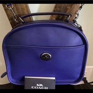 COACH “lunch pail” crossbody bag. Purple, smooth leather rare!